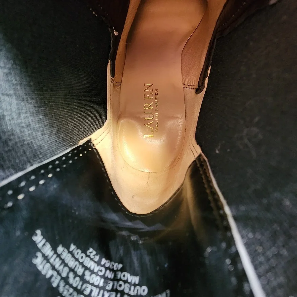Lauren Ralph Lauren Mylah Stretch Metallic Ankle Boots Womens Size 8B NEW in Box